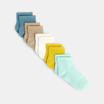 جوارب قطن جاكار فاخرة ملونة للأولاد الصغار